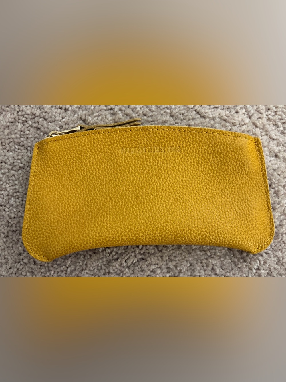 Portland Leather Goods large canoe zip pouch in Sunshine